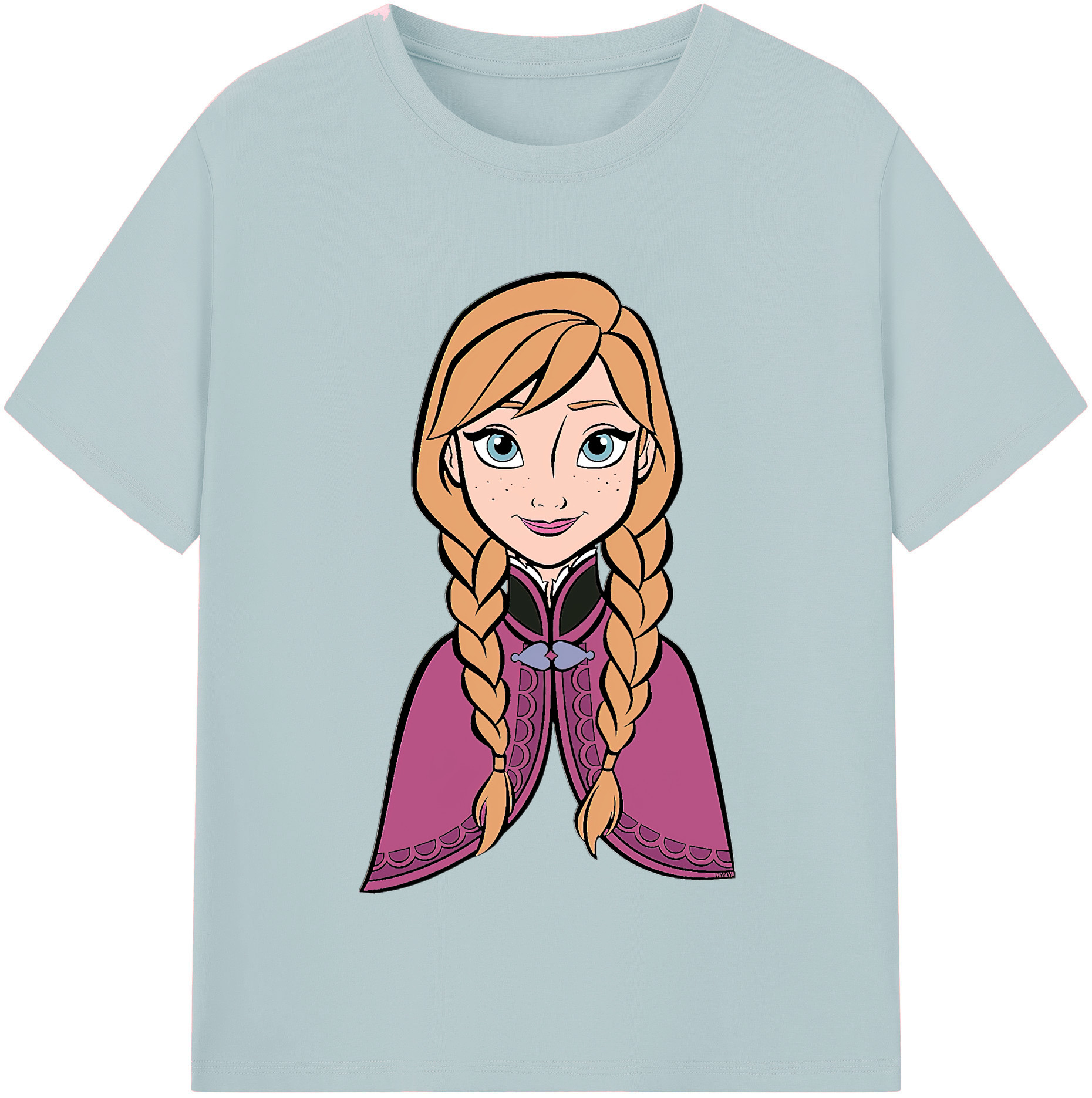 （画像用） アナと雪の女王 アンナ エルサ Frozen Anna Elsa 綿100％半袖Tシャツ（フロントプリント）